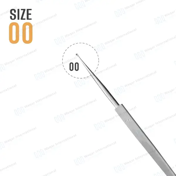 Meyhoefer Chalazion Curette 1mm Size #00 Flat Handle 5″ - surgical instruments manufactured by Waqar International, Sialkot - view 4