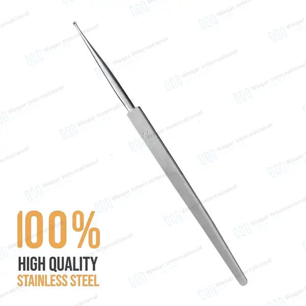 Meyhoefer Chalazion Curette 1mm Size #00 Flat Handle 5″ - surgical instruments manufactured by Waqar International, Sialkot - view 5