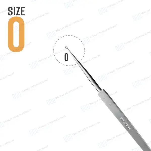 Meyhoefer Chalazion Curette 1.5mm Size #0 Flat Handle 5″ - surgical instruments manufactured by Waqar International, Sialkot - view 4