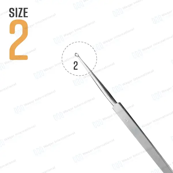 Meyhoefer Chalazion Curette 2.2mm Size #2 Flat Handle 5″ - surgical instruments manufactured by Waqar International, Sialkot - view 3