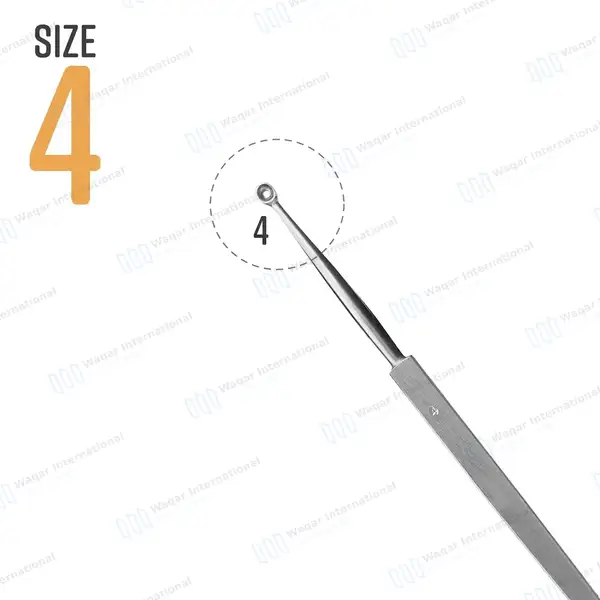 Meyhoefer Chalazion Curette 3.5mm Size #4 Flat Handle 5″ - surgical instruments manufactured by Waqar International, Sialkot - view 3