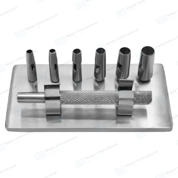 Keyes Dermal Punch Set  2, 3, 4, 5, 6, & 7mm with Handle - surgical instruments manufactured by Waqar International, Sialkot - view 2