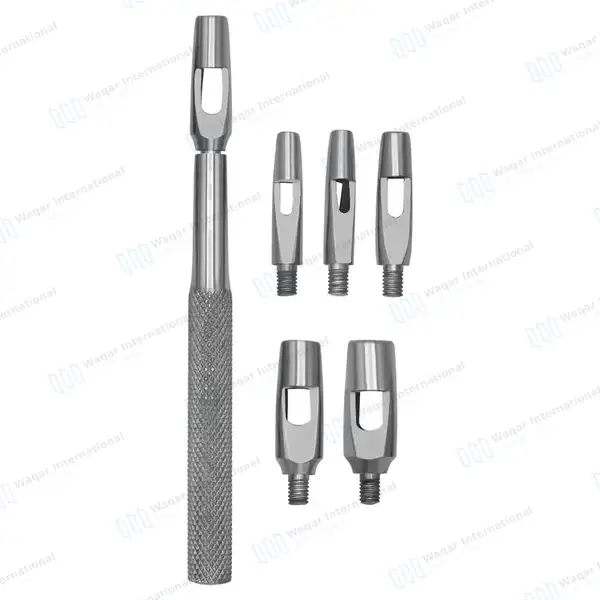 Keyes Dermal Punch Set  2, 3, 4, 5, 6, & 7mm with Handle - surgical instruments manufactured by Waqar International, Sialkot - view 5