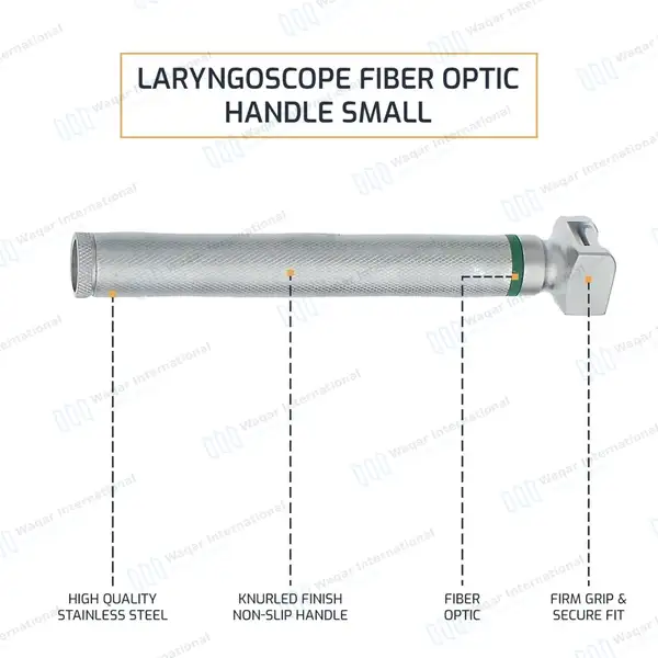 Fiberoptic Laryngoscope Handle Small - surgical instruments manufactured by Waqar International, Sialkot - view 4