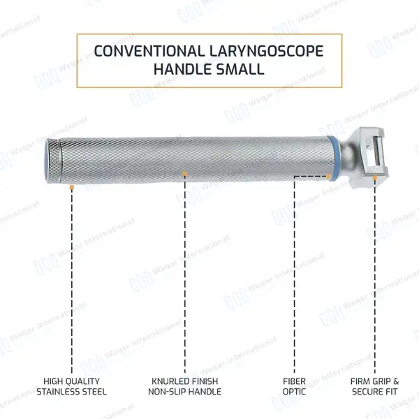 Conventional Laryngoscope Small Handle - surgical instruments manufactured by Waqar International, Sialkot - view 4