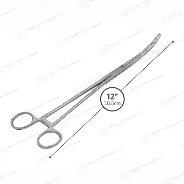 Pean Hemostat 12″ Curved Fishing Forceps Locking Clamps - surgical instruments manufactured by Waqar International, Sialkot - view 3