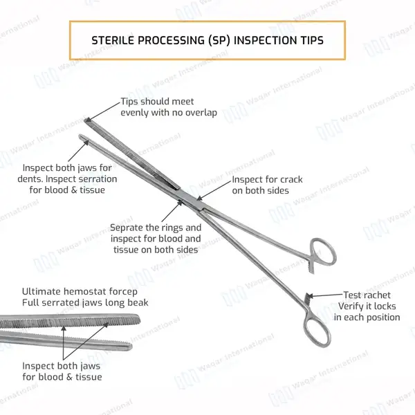 Pean Hemostat 12″ Curved Fishing Forceps Locking Clamps - surgical instruments manufactured by Waqar International, Sialkot - view 7