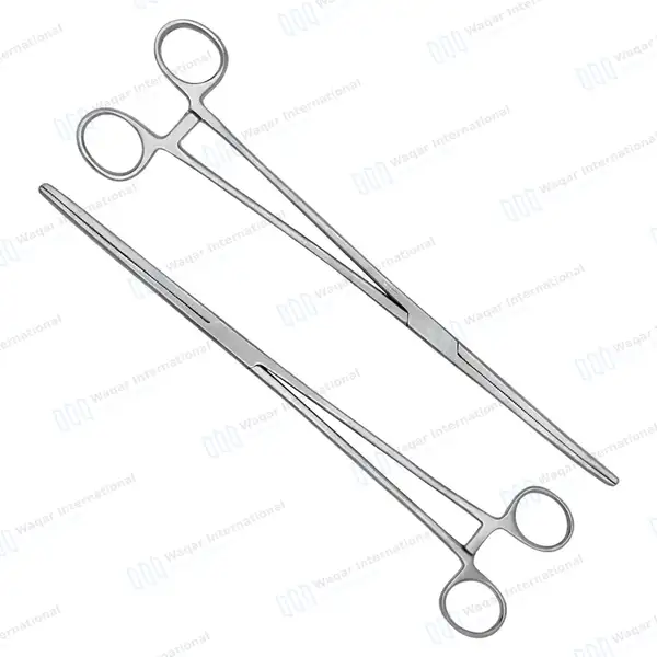 2 Pean Hemostat 12″ Straight & Curved Fishing Forceps Set - surgical instruments manufactured by Waqar International, Sialkot - view 2