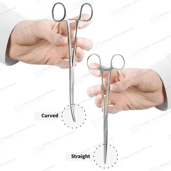 2 Pean Hemostat 12″ Straight & Curved Fishing Forceps Set - surgical instruments manufactured by Waqar International, Sialkot - view 3
