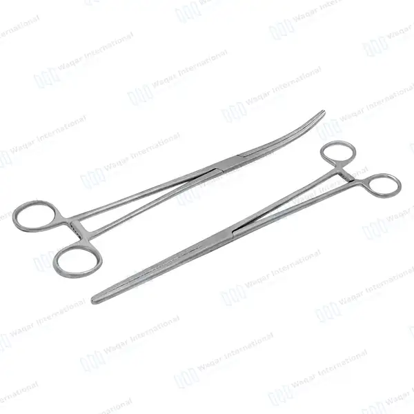 2 Pean Hemostat 12″ Straight & Curved Fishing Forceps Set - surgical instruments manufactured by Waqar International, Sialkot - view 5