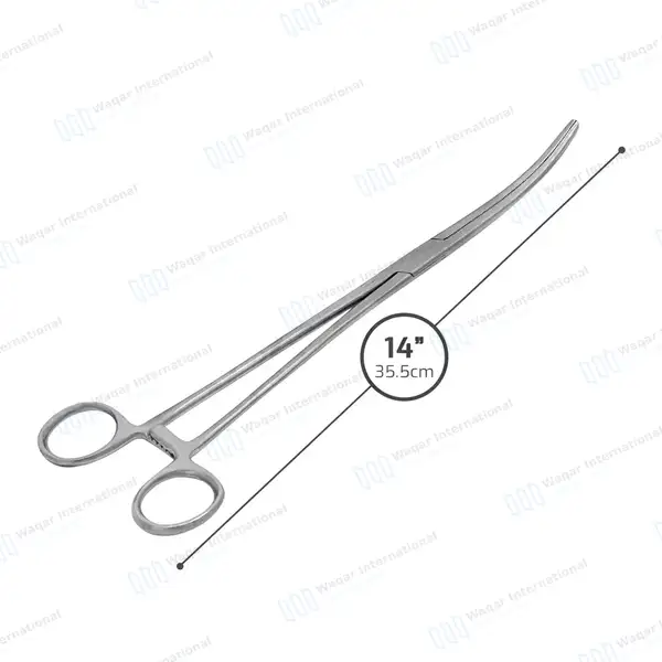 Pean Hemostat 14″ Curved Fishing Forceps Locking Clamps - surgical instruments manufactured by Waqar International, Sialkot - view 3