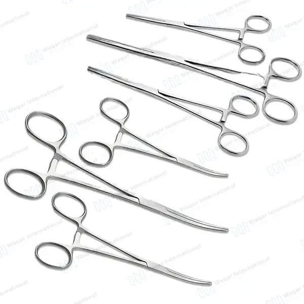 6 Pcs Ultimate Hemostat Forceps Set 5″, 6.25″ & 8″ Straight & Curved - surgical instruments manufactured by Waqar International, Sialkot - view 2