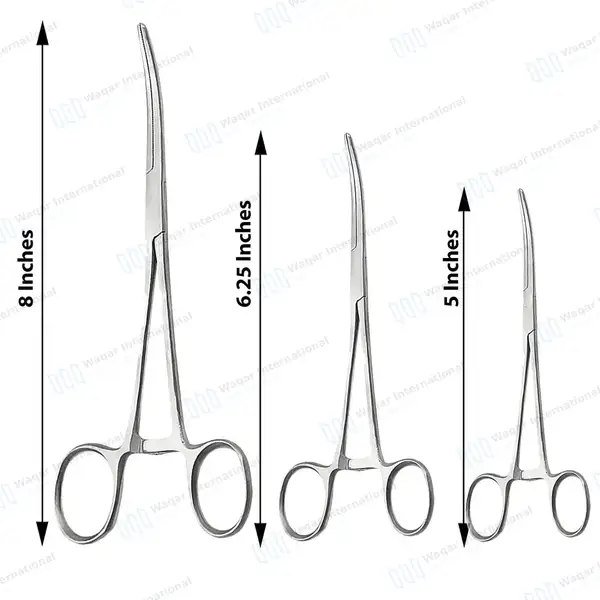 6 Pcs Ultimate Hemostat Forceps Set 5″, 6.25″ & 8″ Straight & Curved - surgical instruments manufactured by Waqar International, Sialkot - view 3