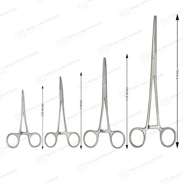 4 Pcs Straight Hemostat Set 3.5”, 5″, 6.25″ & 8″ - surgical instruments manufactured by Waqar International, Sialkot - view 3