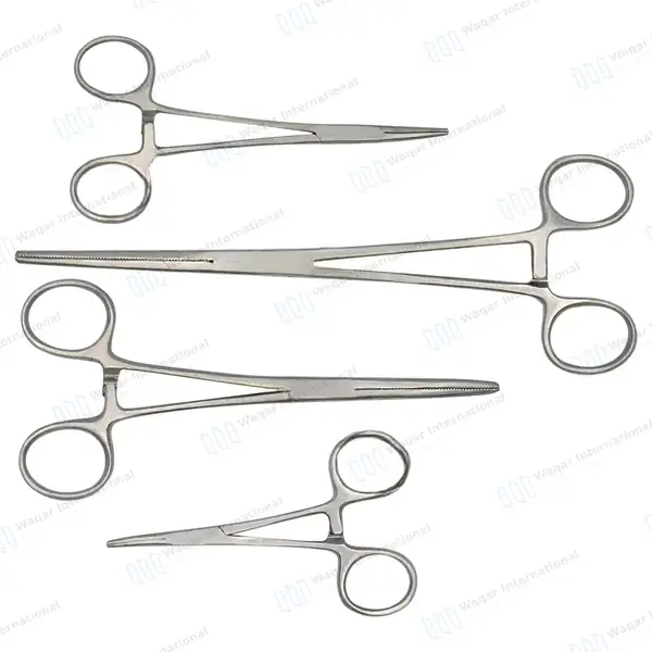4 Pcs Curved Hemostat Set 3.5”, 5″, 6.25″ & 8″ - surgical instruments manufactured by Waqar International, Sialkot - view 2