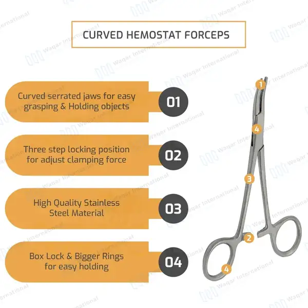 Ultimate Hemostat Set 8 Pcs Curved & Straight 3.5″, 5″, 5.5″ & 7.25″ - surgical instruments manufactured by Waqar International, Sialkot - view 3