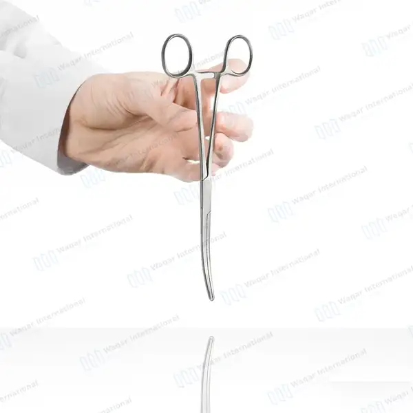 2 Pc Hemostat Forceps Set 8″ + 10″ Curved Locking Clamps - surgical instruments manufactured by Waqar International, Sialkot - view 4