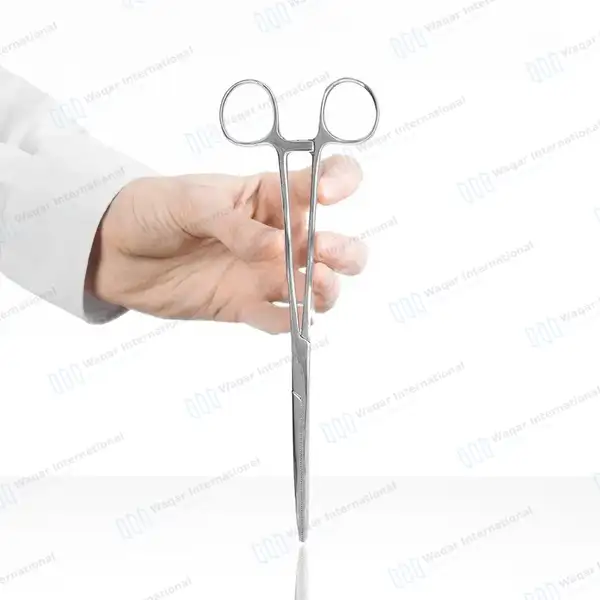 2 Pc Hemostat Forceps Set 8″ + 10″ Straight Locking Clamps - surgical instruments manufactured by Waqar International, Sialkot - view 4