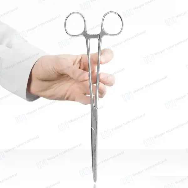 2 Pc Hemostat Forceps Set 8″ + 12″ Straight Locking Clamps - surgical instruments manufactured by Waqar International, Sialkot - view 4