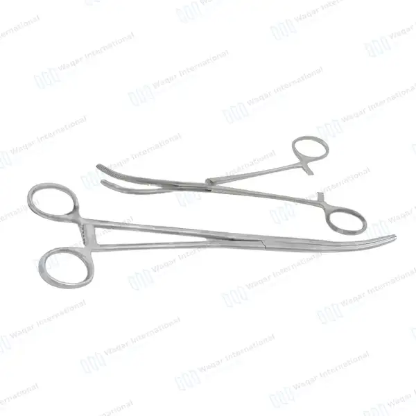 2 Pc Hemostat Forceps Set 8″ + 12″ Curved Locking Clamps - surgical instruments manufactured by Waqar International, Sialkot - view 2