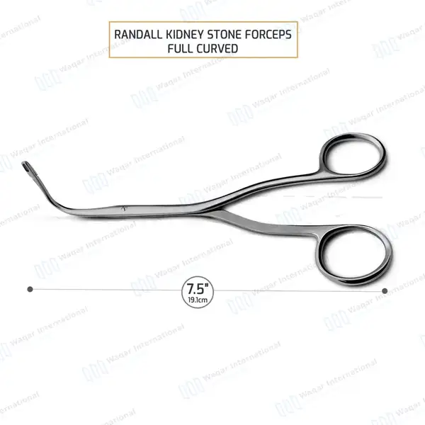 Randall Kidney Stone Forceps 7.5″ Full Curved - surgical instruments manufactured by Waqar International, Sialkot - view 3