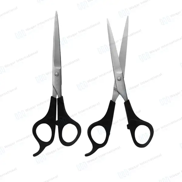 Professional Hair Cutting Barber Scissor 6.5″ with Black Handle - surgical instruments manufactured by Waqar International, Sialkot - view 2