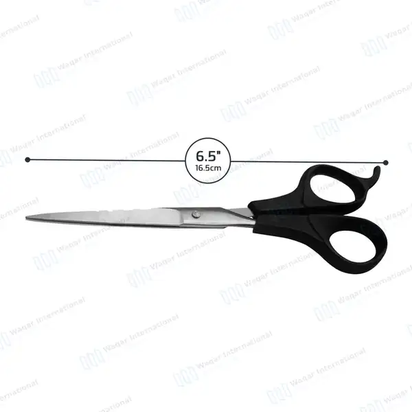 Professional Hair Cutting Barber Scissor 6.5″ with Black Handle - surgical instruments manufactured by Waqar International, Sialkot - view 3