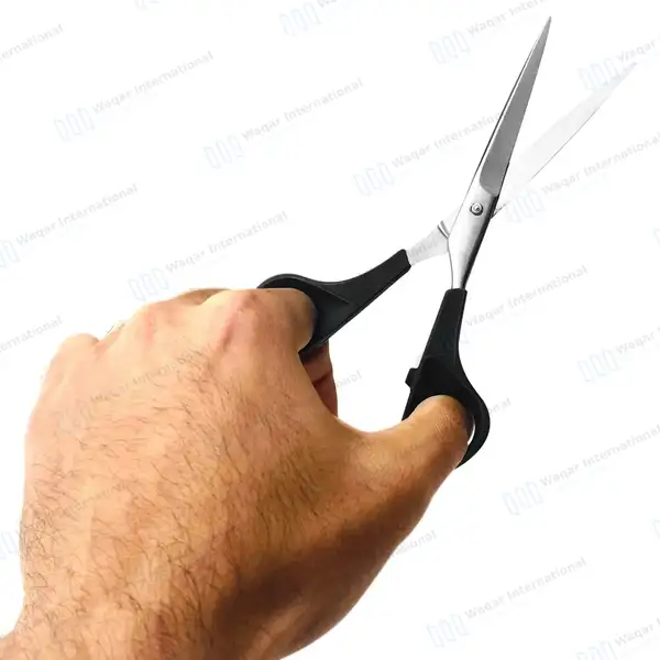 Professional Hair Cutting Barber Scissor 6.5″ with Black Handle - surgical instruments manufactured by Waqar International, Sialkot - view 8
