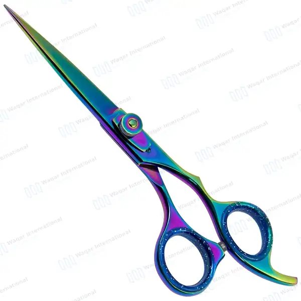 Multicolor Razor Edge Professional Barber Hair Scissors 6.5″ - surgical instruments manufactured by Waqar International, Sialkot - view 2