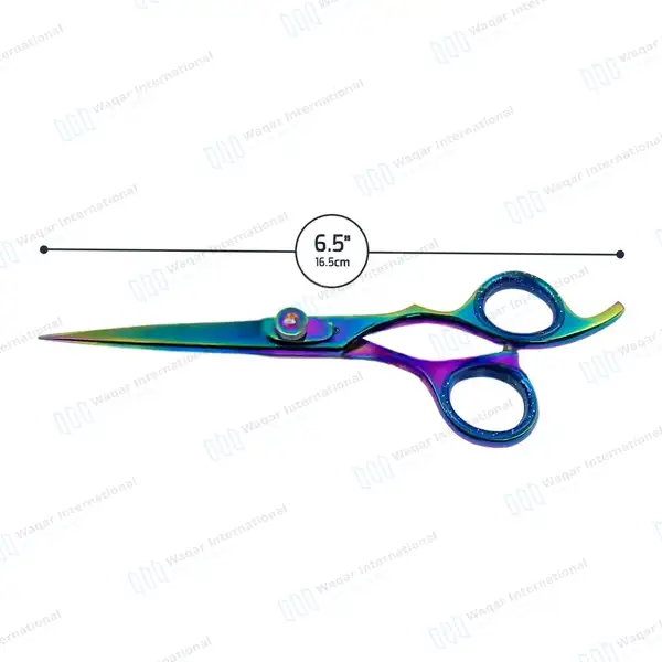 Multicolor Razor Edge Professional Barber Hair Scissors 6.5″ - surgical instruments manufactured by Waqar International, Sialkot - view 3