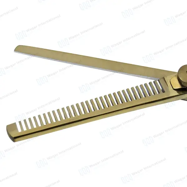 Hair Thinning Shears 6.5″ with Gold Plasma Coating - surgical instruments manufactured by Waqar International, Sialkot - view 4