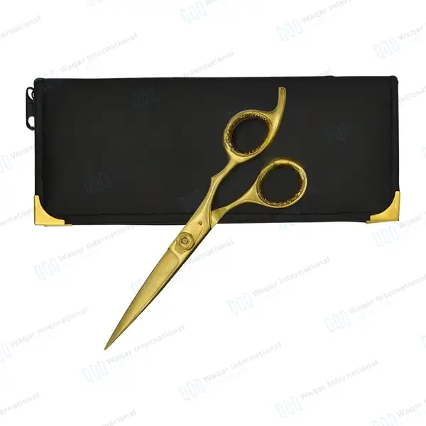 Professional Hair Cutting Gold Scissor 6.5″ - surgical instruments manufactured by Waqar International, Sialkot - view 2