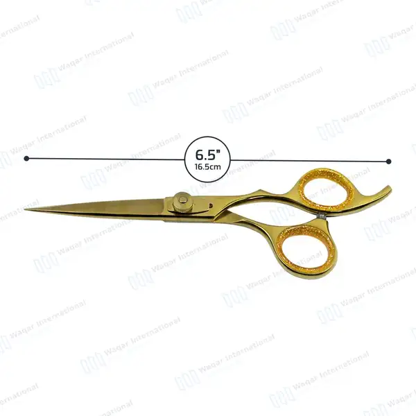 Professional Hair Cutting Gold Scissor 6.5″ - surgical instruments manufactured by Waqar International, Sialkot - view 3