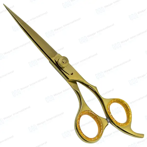 Professional Hair Cutting Gold Scissor 6.5″ - surgical instruments manufactured by Waqar International, Sialkot - view 5