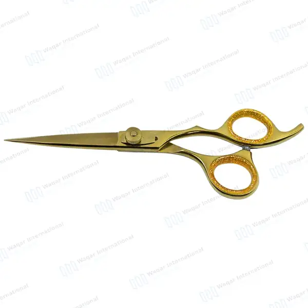 Professional Hair Cutting Gold Scissor 6.5″ - surgical instruments manufactured by Waqar International, Sialkot - view 8