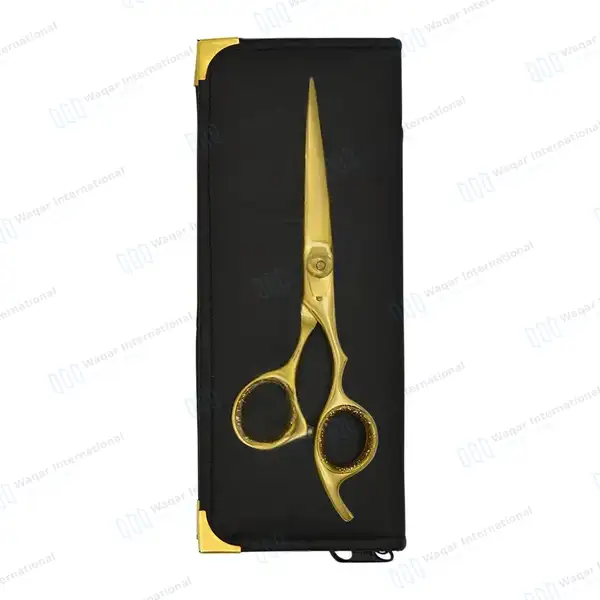 Professional Hair Cutting Gold Scissor 6.5″ - surgical instruments manufactured by Waqar International, Sialkot - view 9
