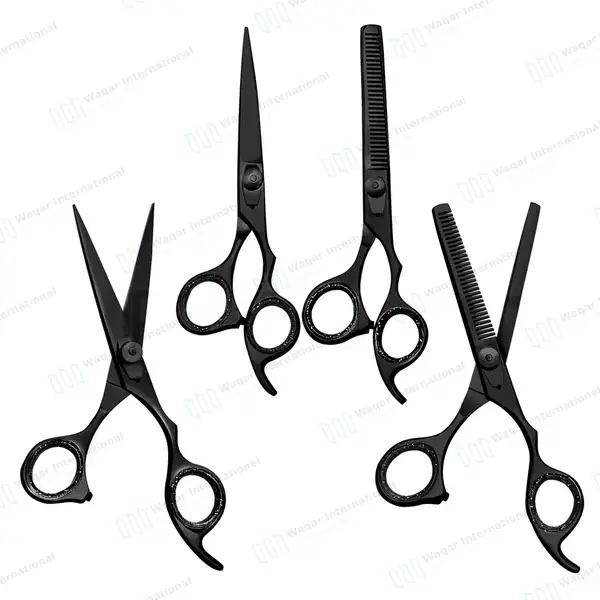 Professional Hair Salon Scissors Set 6.5″ Black with Carrying Case - surgical instruments manufactured by Waqar International, Sialkot - view 6