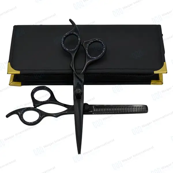 Professional Hair Salon Scissors Set 6.5″ Black with Carrying Case - surgical instruments manufactured by Waqar International, Sialkot - view 7