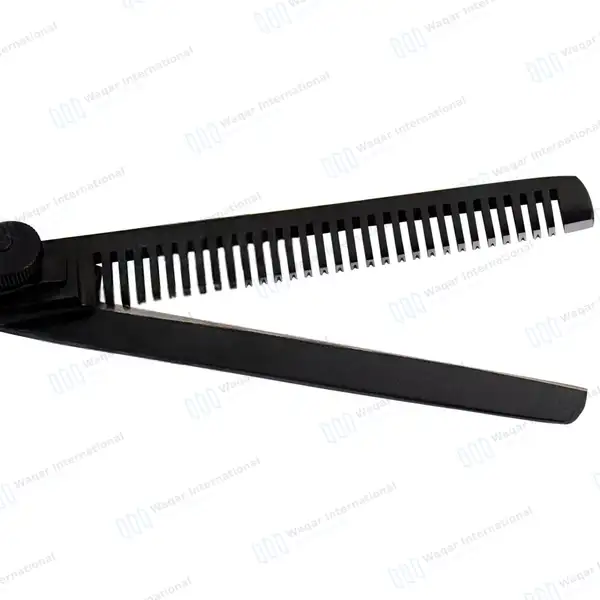 Hair Thinning Texturizing Shears 6.5″ Black - surgical instruments manufactured by Waqar International, Sialkot - view 4