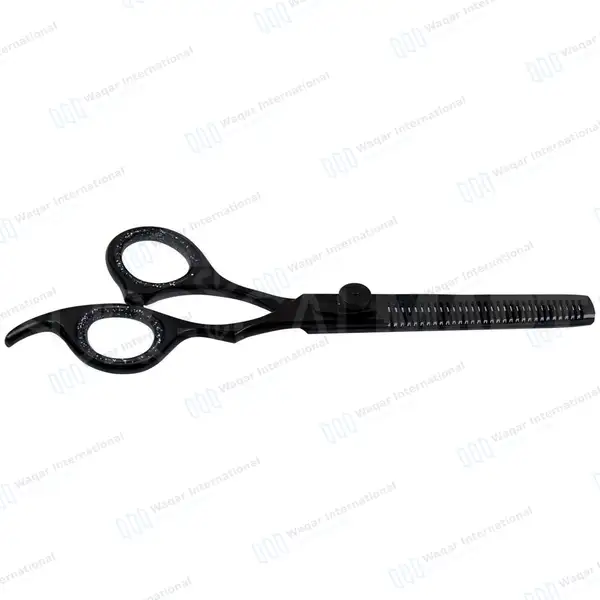 Hair Thinning Texturizing Shears 6.5″ Black - surgical instruments manufactured by Waqar International, Sialkot - view 5
