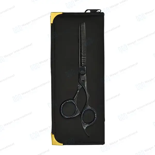 Hair Thinning Texturizing Shears 6.5″ Black - surgical instruments manufactured by Waqar International, Sialkot - view 6