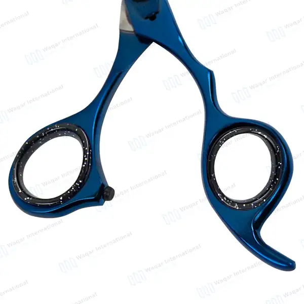 Blue Razor Edge Titanium Coated Barber Scissors 6.5″ - surgical instruments manufactured by Waqar International, Sialkot - view 6