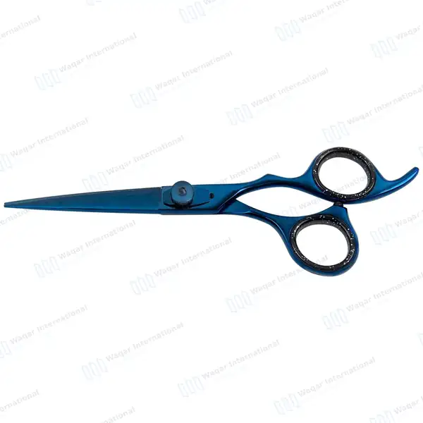 Blue Razor Edge Titanium Coated Barber Scissors 6.5″ - surgical instruments manufactured by Waqar International, Sialkot - view 8