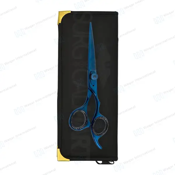 Blue Razor Edge Titanium Coated Barber Scissors 6.5″ - surgical instruments manufactured by Waqar International, Sialkot - view 9