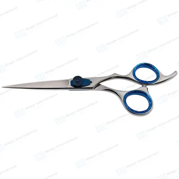 Professional Hairdressing Salon Scissors 6.5″ Blue + Silver - surgical instruments manufactured by Waqar International, Sialkot - view 8