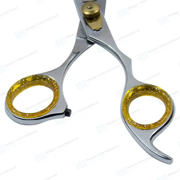 Professional Hair Thinning Scissors 6.5″ Gold + Sliver - beauty instruments manufactured by Waqar International, Sialkot - view 5
