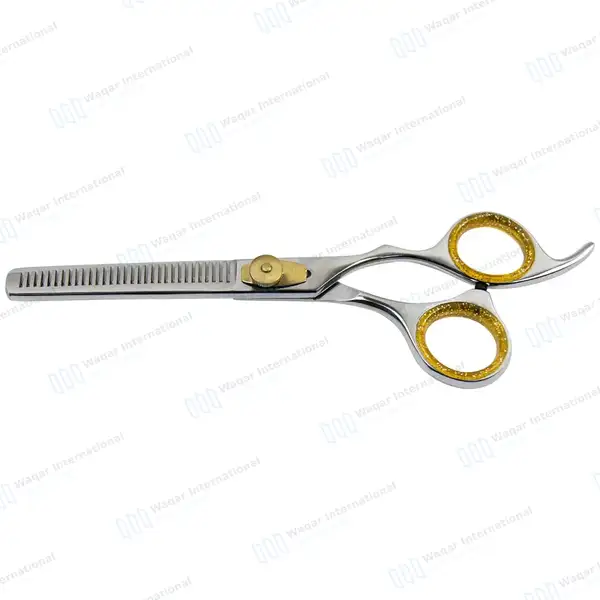 Professional Hair Thinning Scissors 6.5″ Gold + Sliver - beauty instruments manufactured by Waqar International, Sialkot - view 7