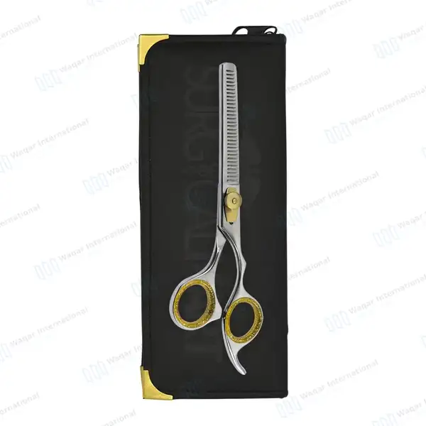 Professional Hair Thinning Scissors 6.5″ Gold + Sliver - beauty instruments manufactured by Waqar International, Sialkot - view 8
