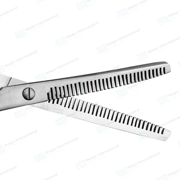 Double Sided Thinning Shears 7.5″ with Black Handle - surgical instruments manufactured by Waqar International, Sialkot - view 5