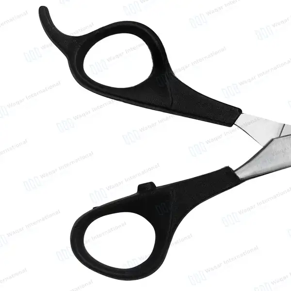 Double Sided Thinning Shears 7.5″ with Black Handle - surgical instruments manufactured by Waqar International, Sialkot - view 6